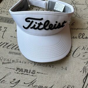 Titleist White Golf Visor with Black Logo